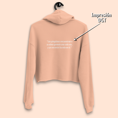 "Soulmate" crop hoodie women 