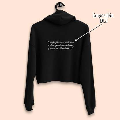 "Soulmate" crop hoodie women 