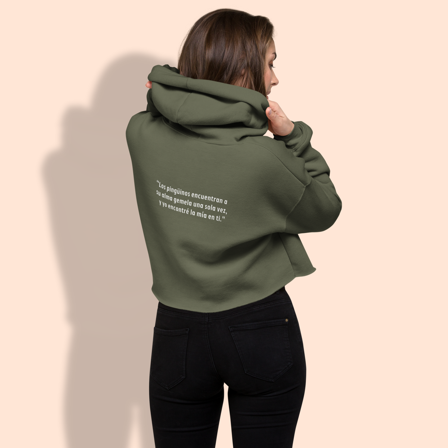 "Soulmate" crop hoodie women 